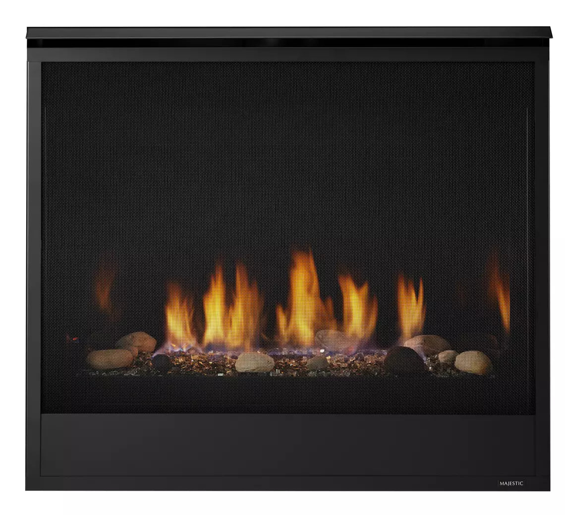 Majestic Quartz Platinum 36&quot; Single-Sided Direct Vent Gas Fireplace with IntelliFire Touch Ignition System