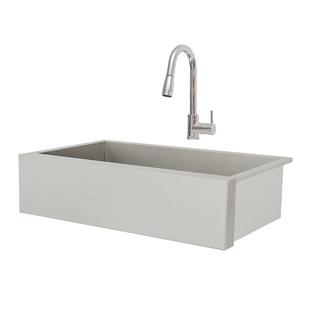 RCS 32&quot; Outdoor Stainless Steel Farm House Sink &amp; Faucet