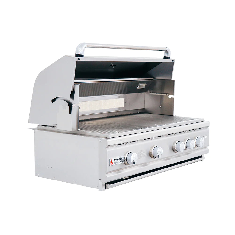 RCS 38&quot; Cutlass Pro Built-In Gas Grill With Rear Burner And Blue LED