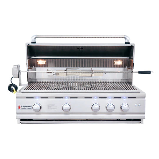 RCS 38&quot; Cutlass Pro Built-In Gas Grill With Rear Burner And Blue LED