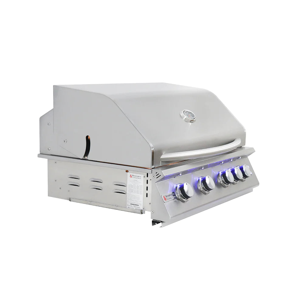 RCS 32&quot; Premier Built-In Gas Grill With Rear Burner And Blue LED