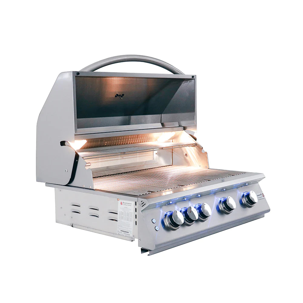 RCS 32&quot; Premier Built-In Gas Grill With Rear Burner And Blue LED