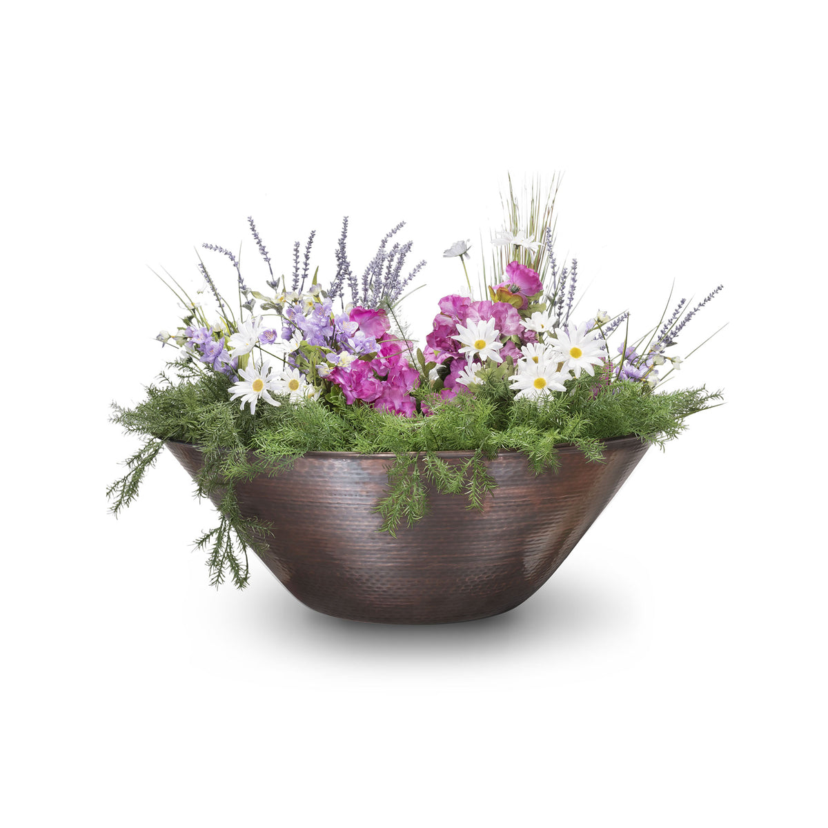 The Outdoor Plus 31&quot; Remi Hammered Copper Planter Bowl