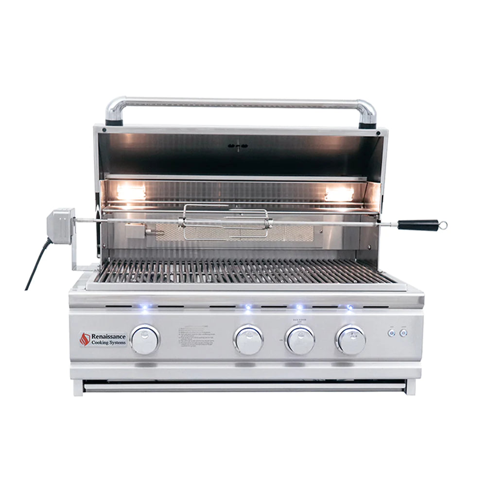 RCS 30&quot; Cutlass Pro Built-In Gas Grill With Rear Burner And Blue LED