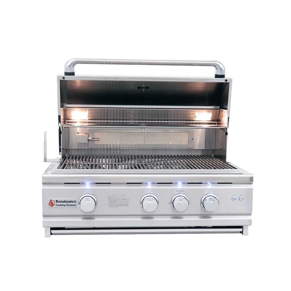 RCS 30&quot; Cutlass Pro Built-In Gas Grill With Rear Burner And Blue LED