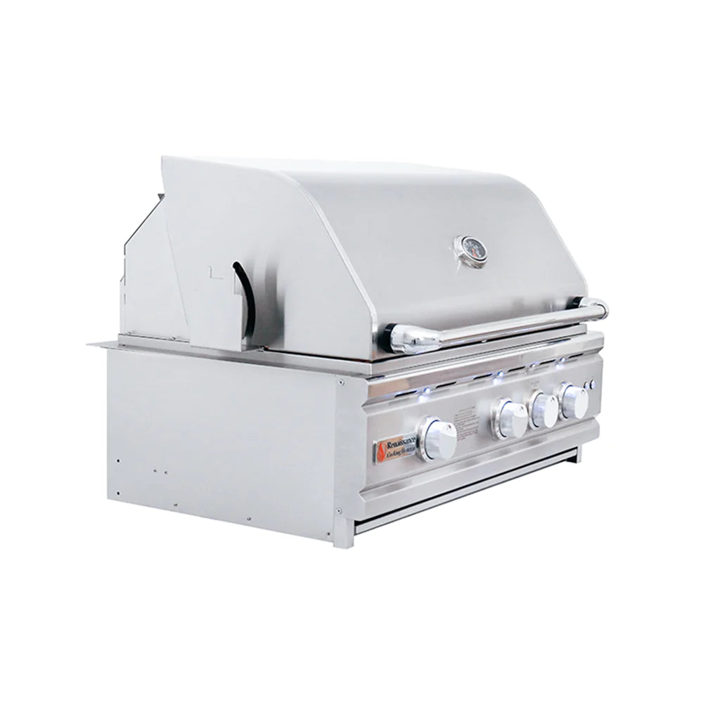 RCS 30&quot; Cutlass Pro Built-In Gas Grill With Rear Burner And Blue LED