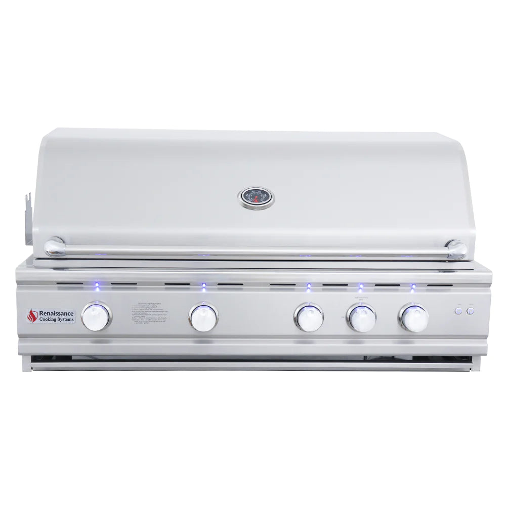 RCS 42&quot; Cutlass Pro Built-In Gas Grill With Rear Burner And Blue LED