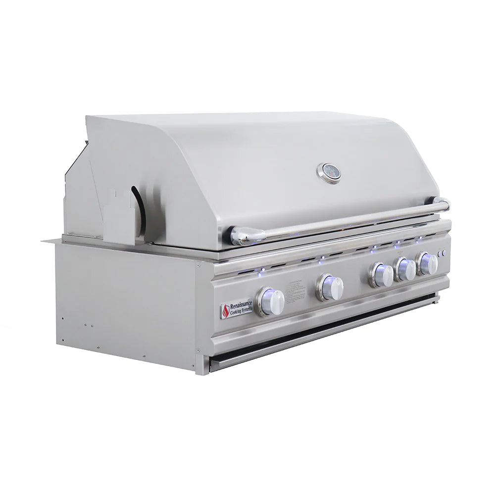 RCS 42&quot; Cutlass Pro Built-In Gas Grill With Rear Burner And Blue LED