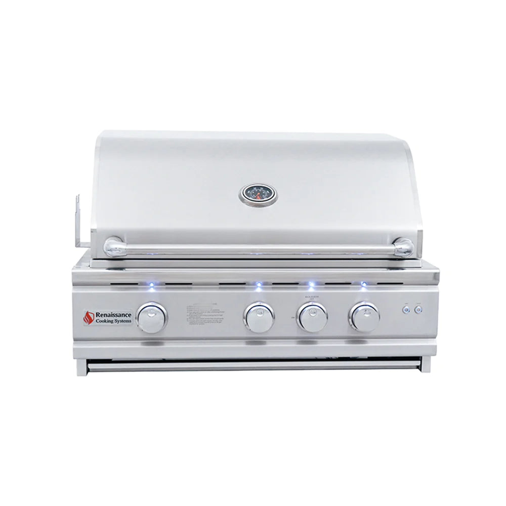 RCS 30&quot; Cutlass Pro Built-In Gas Grill With Rear Burner And Blue LED