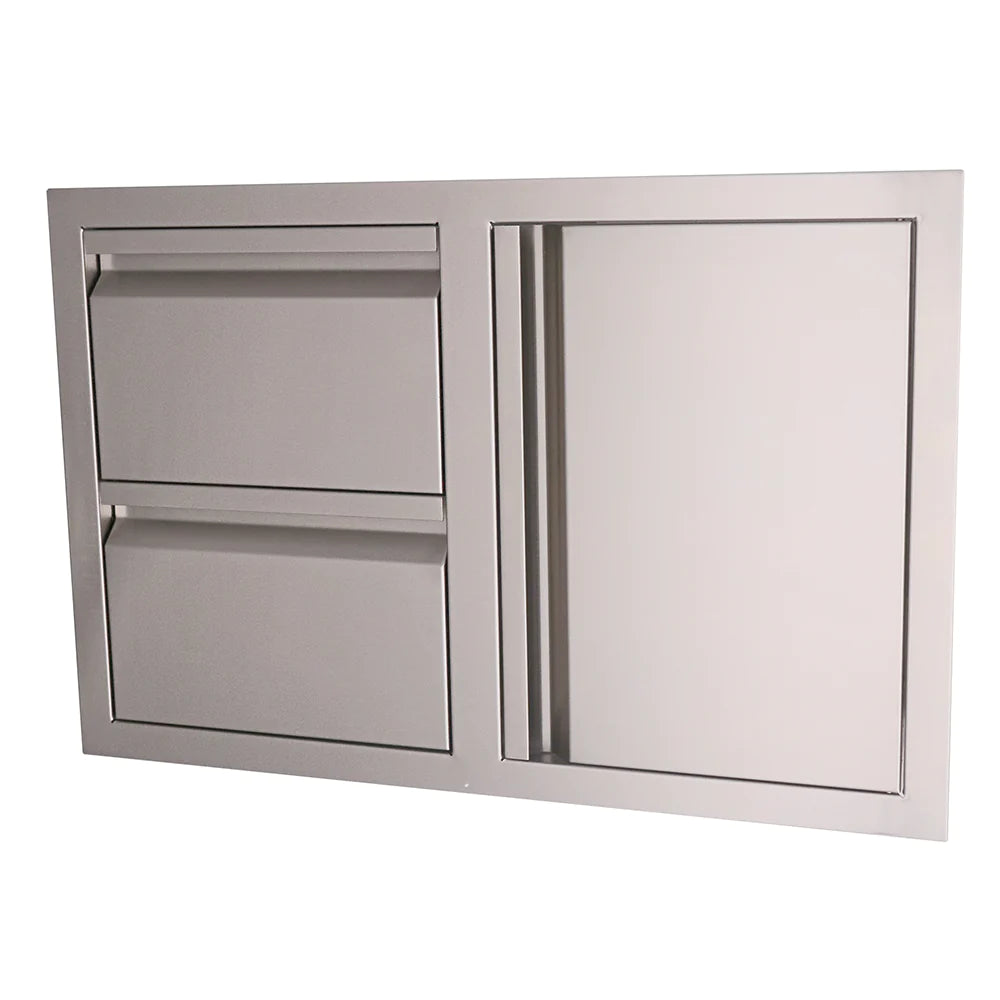 RCS Valiant Stainless Double Drawers with Single Door Combo