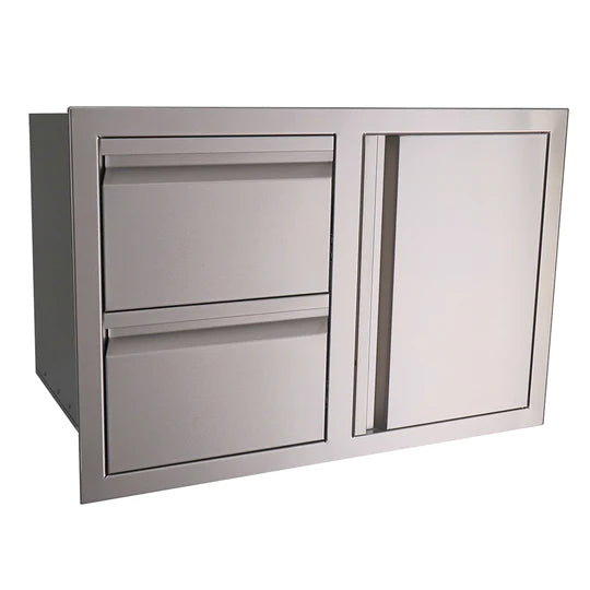 RCS Valiant Stainless Double Drawers with Single Door Combo