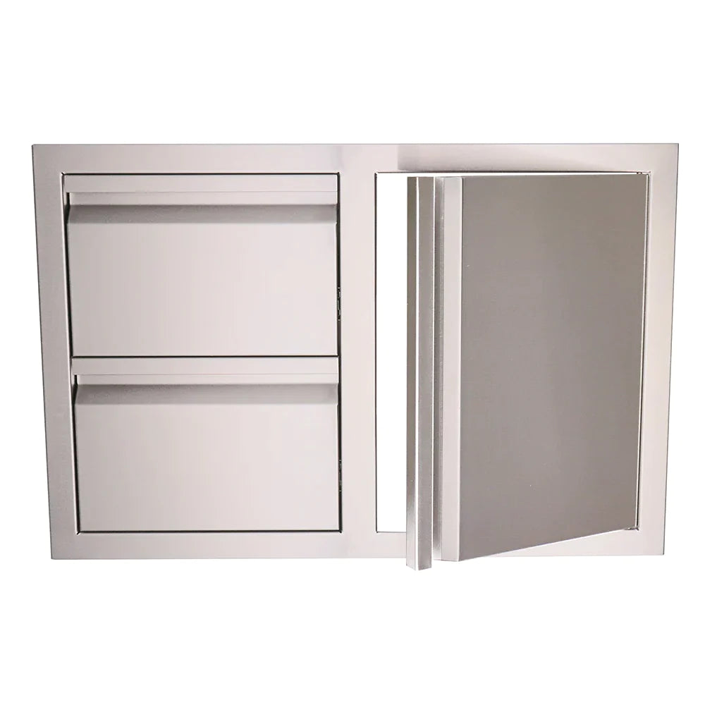 RCS Valiant Stainless Double Drawers with Single Door Combo