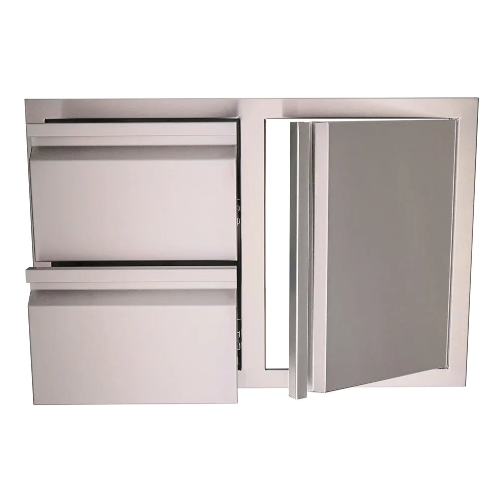 RCS Valiant Stainless Double Drawers with Single Door Combo