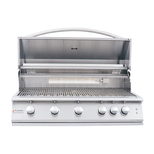 RCS 40&quot; Premier Built-In Gas Grill With Rear Burner And Blue LED