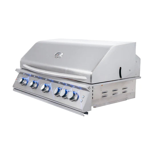 RCS 40&quot; Premier Built-In Gas Grill With Rear Burner And Blue LED