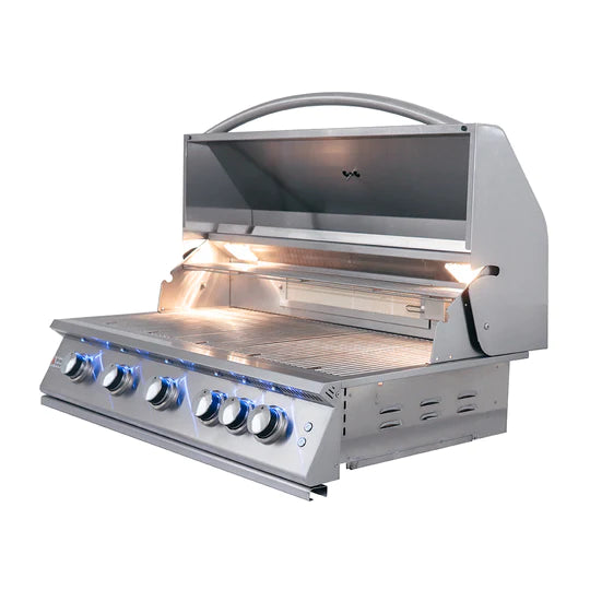 RCS 40&quot; Premier Built-In Gas Grill With Rear Burner And Blue LED