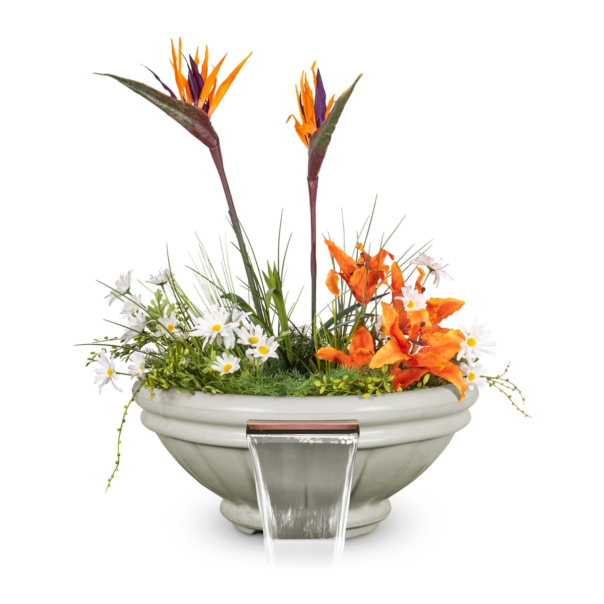 The Outdoor Plus Round Roma Planter &amp; Water Bowl - GFRC Concrete