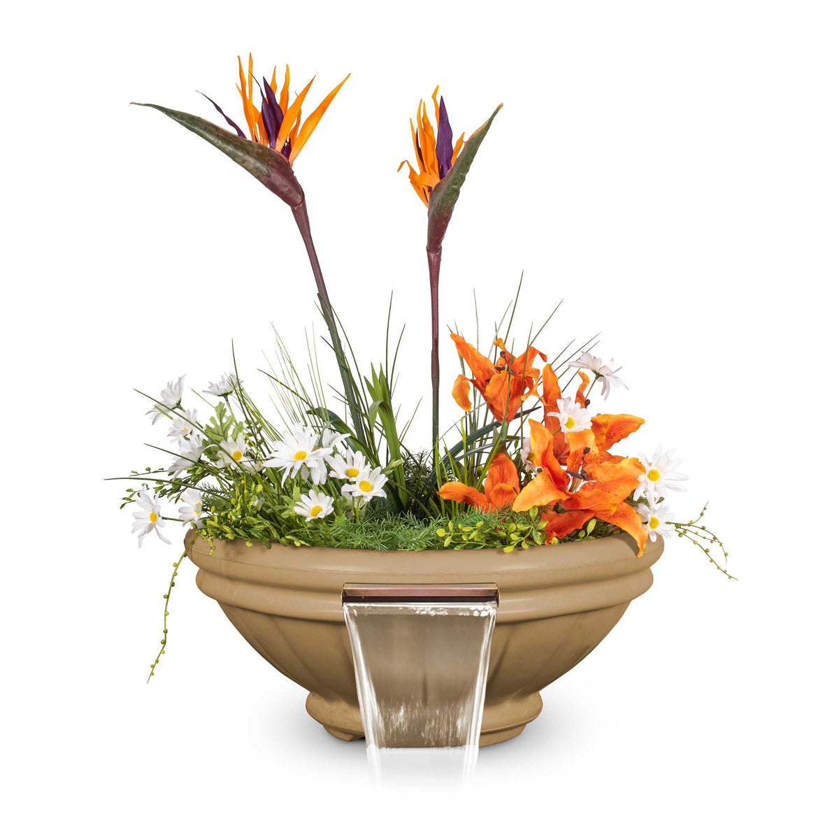 The Outdoor Plus Round Roma Planter &amp; Water Bowl - GFRC Concrete