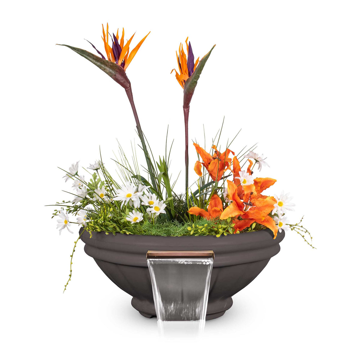 The Outdoor Plus Round Roma Planter &amp; Water Bowl - GFRC Concrete