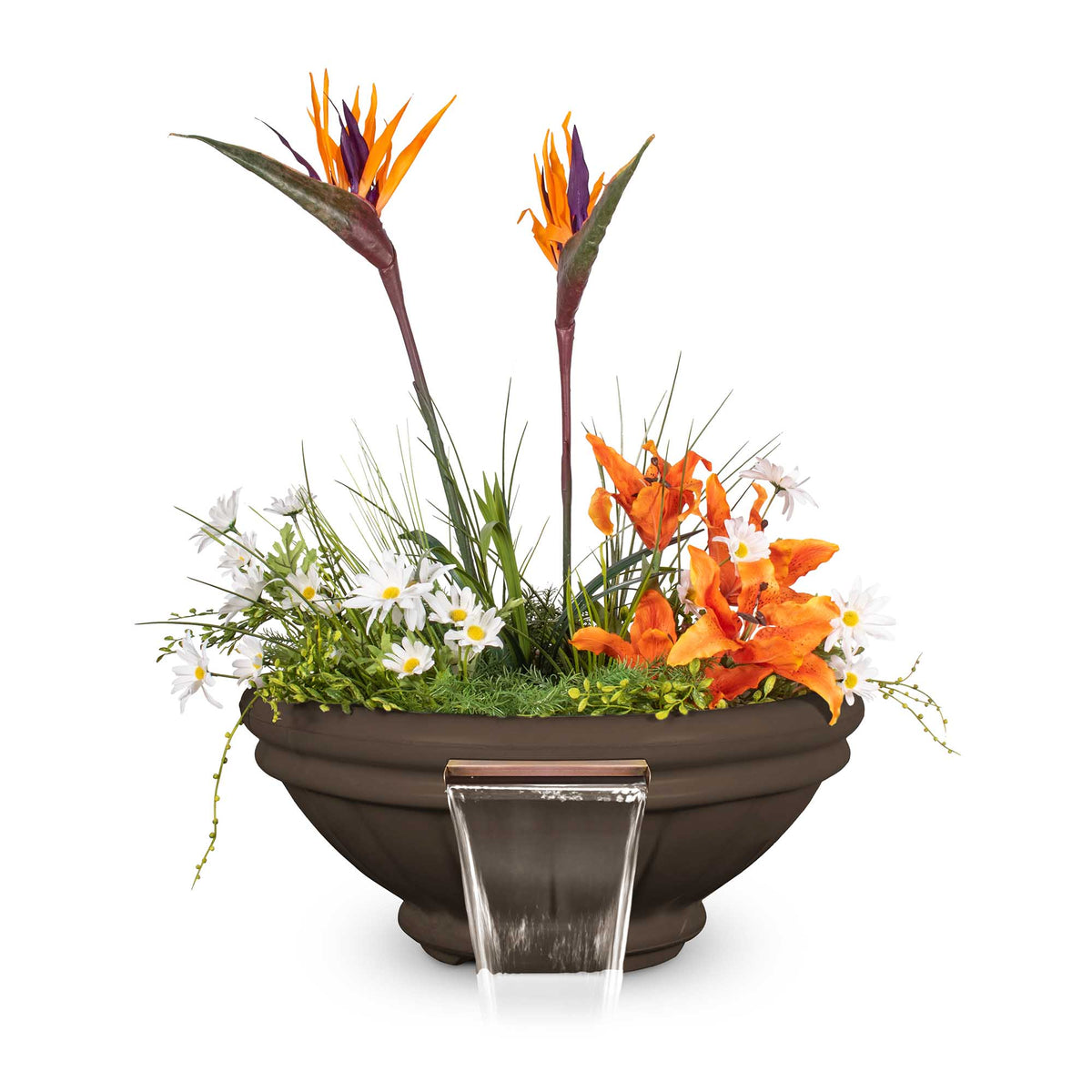 The Outdoor Plus Round Roma Planter &amp; Water Bowl - GFRC Concrete