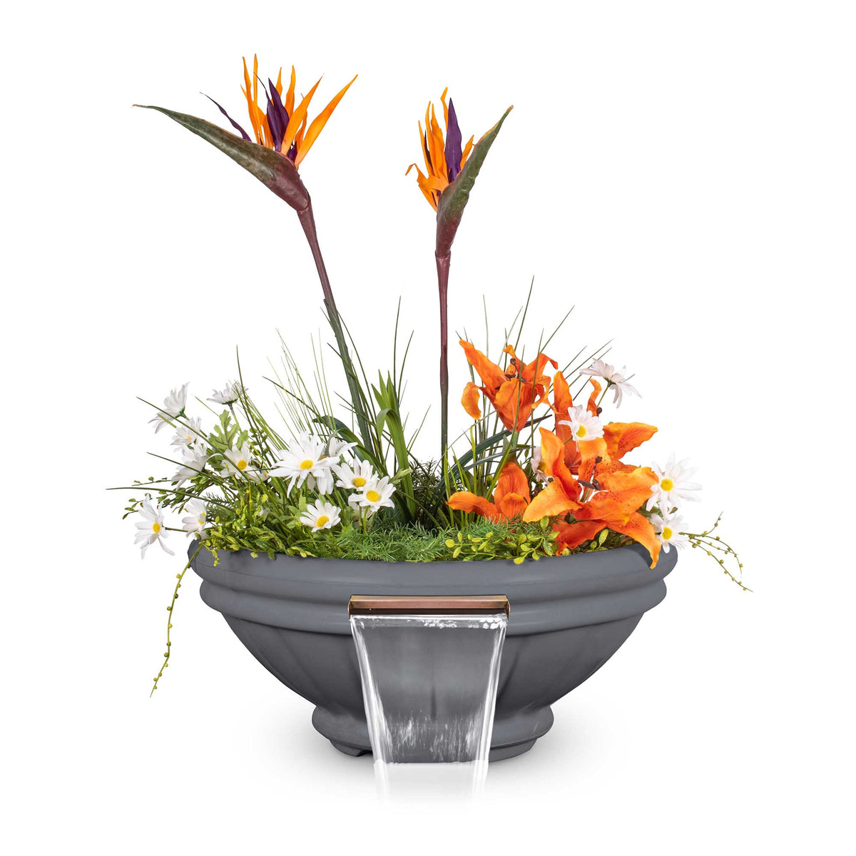 The Outdoor Plus Round Roma Planter &amp; Water Bowl - GFRC Concrete