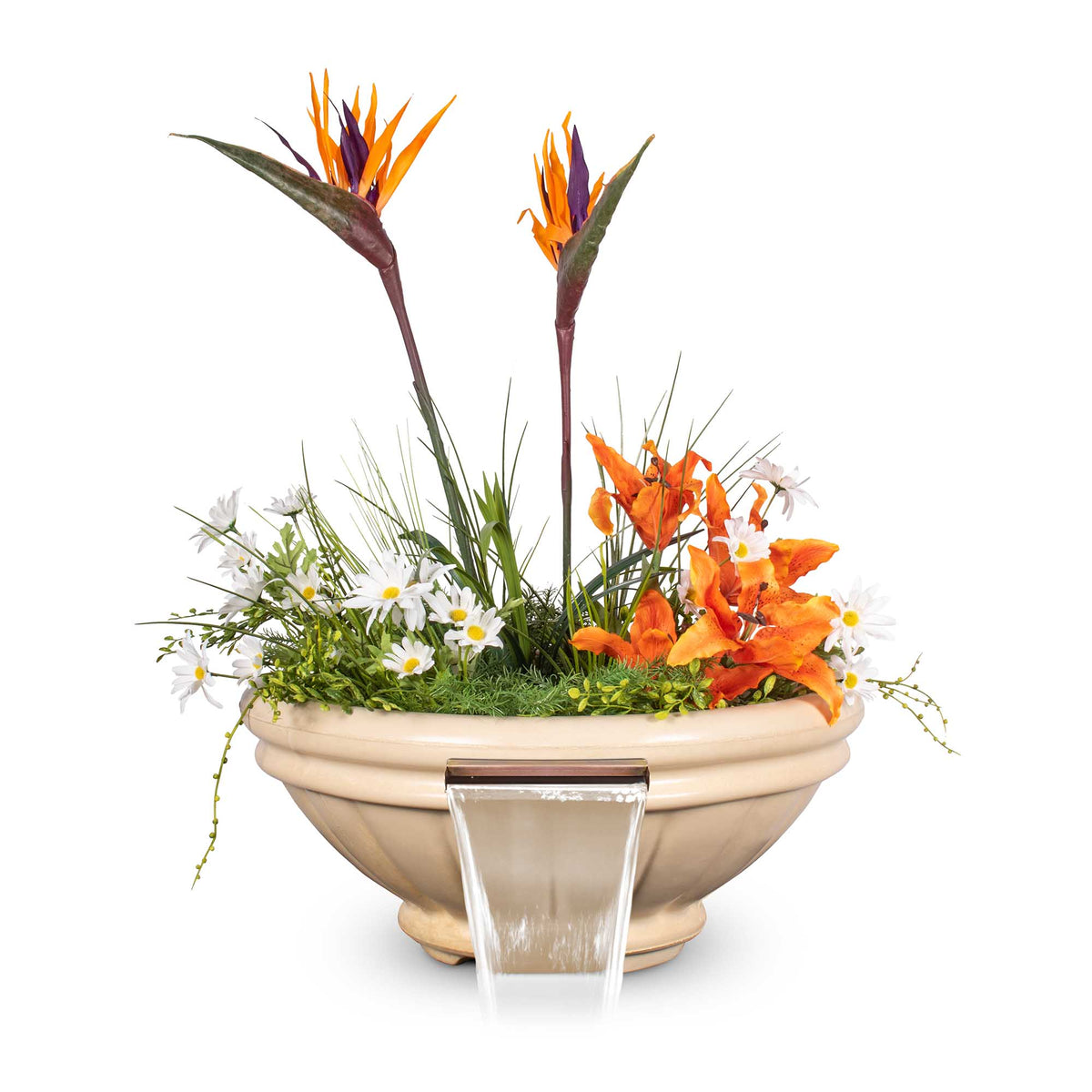 The Outdoor Plus Round Roma Planter &amp; Water Bowl - GFRC Concrete