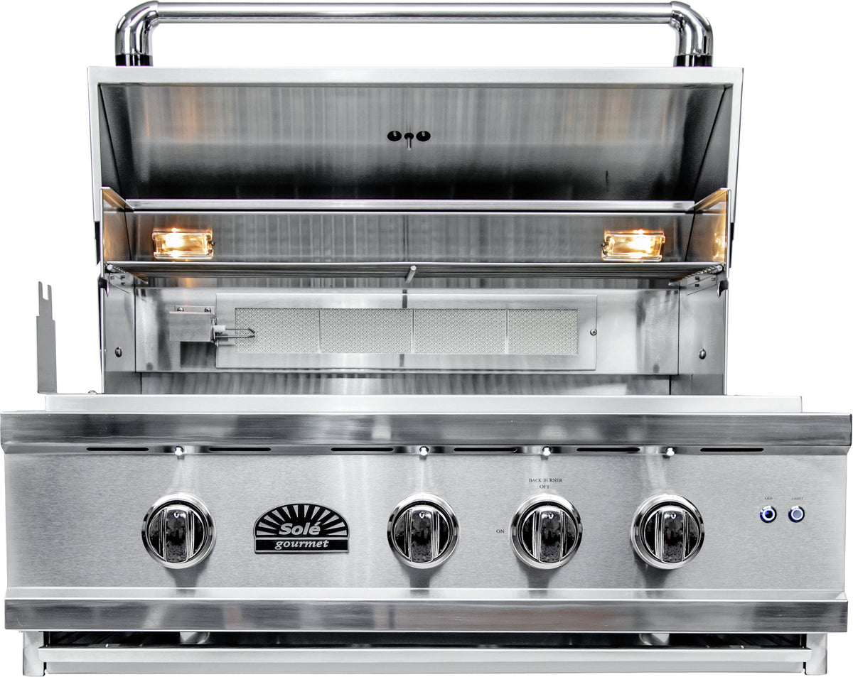 Sole Gourmet Luxury Series Built-in Gas Grill with LED Control Lighting