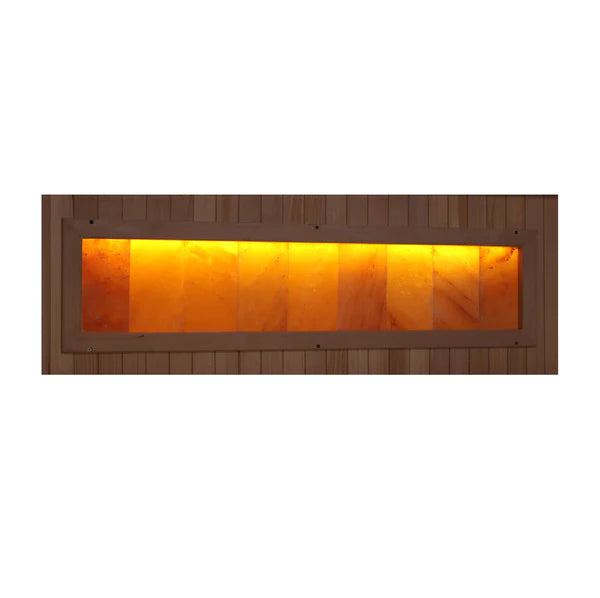 Golden Designs GDI-8040-02 Reserve Edition 4-Person Full Spectrum PureTech™ Near Zero EMF FAR Infrared Sauna with Himalayan Salt Bar (Canadian Hemlock)