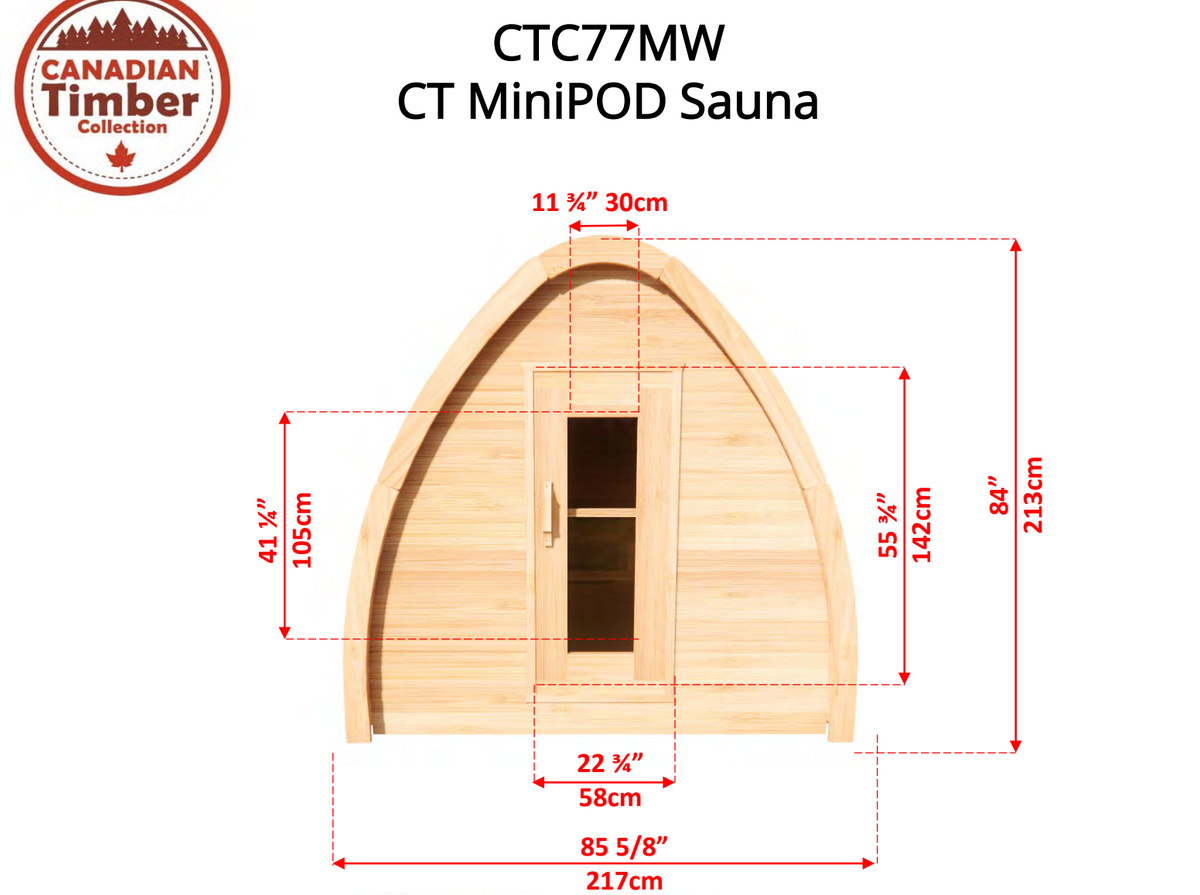 Dundalk 4 Person CT MiniPOD Sauna | CTC77MW