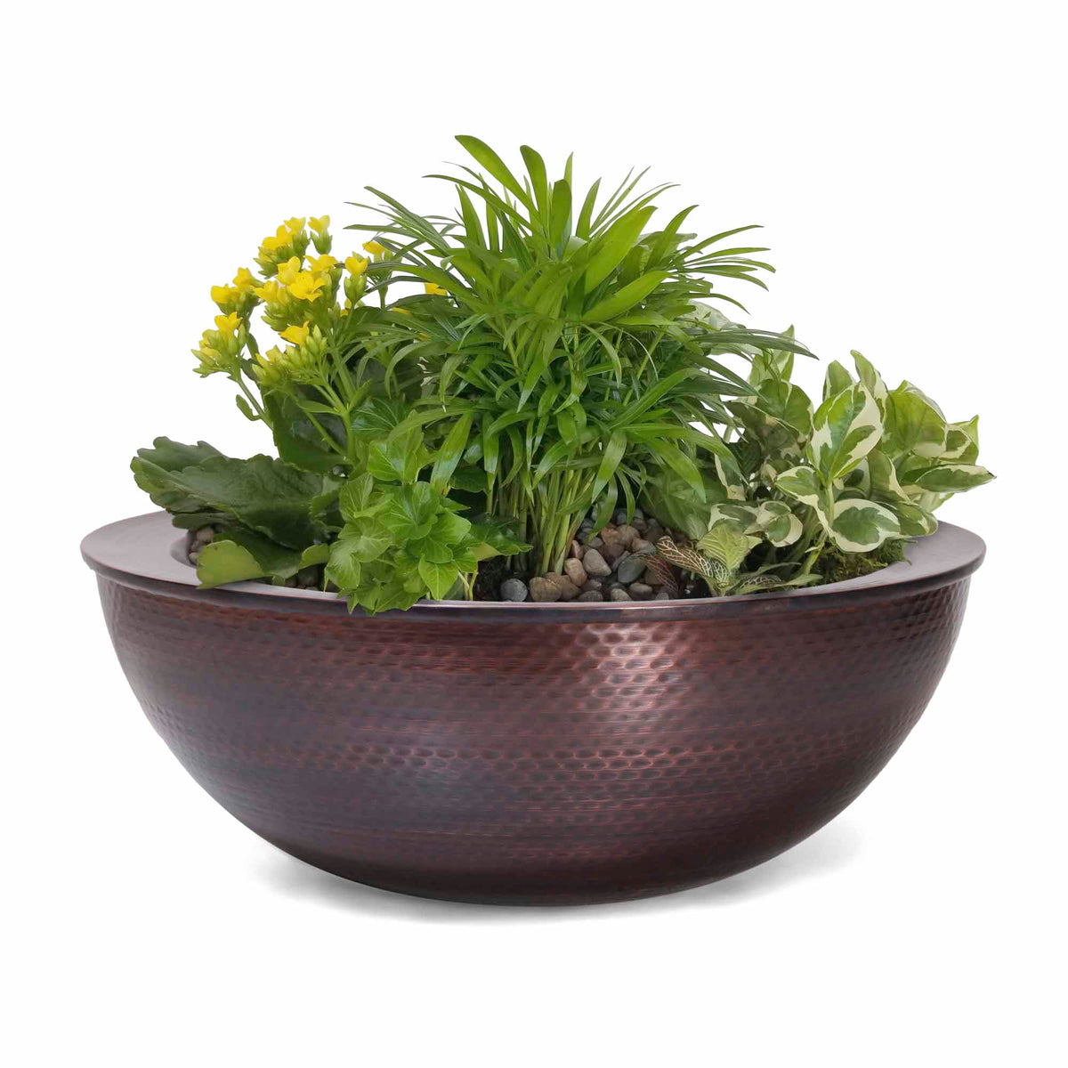 The Outdoor Plus 27&quot; Sedona Hammered Copper Planter Bowl