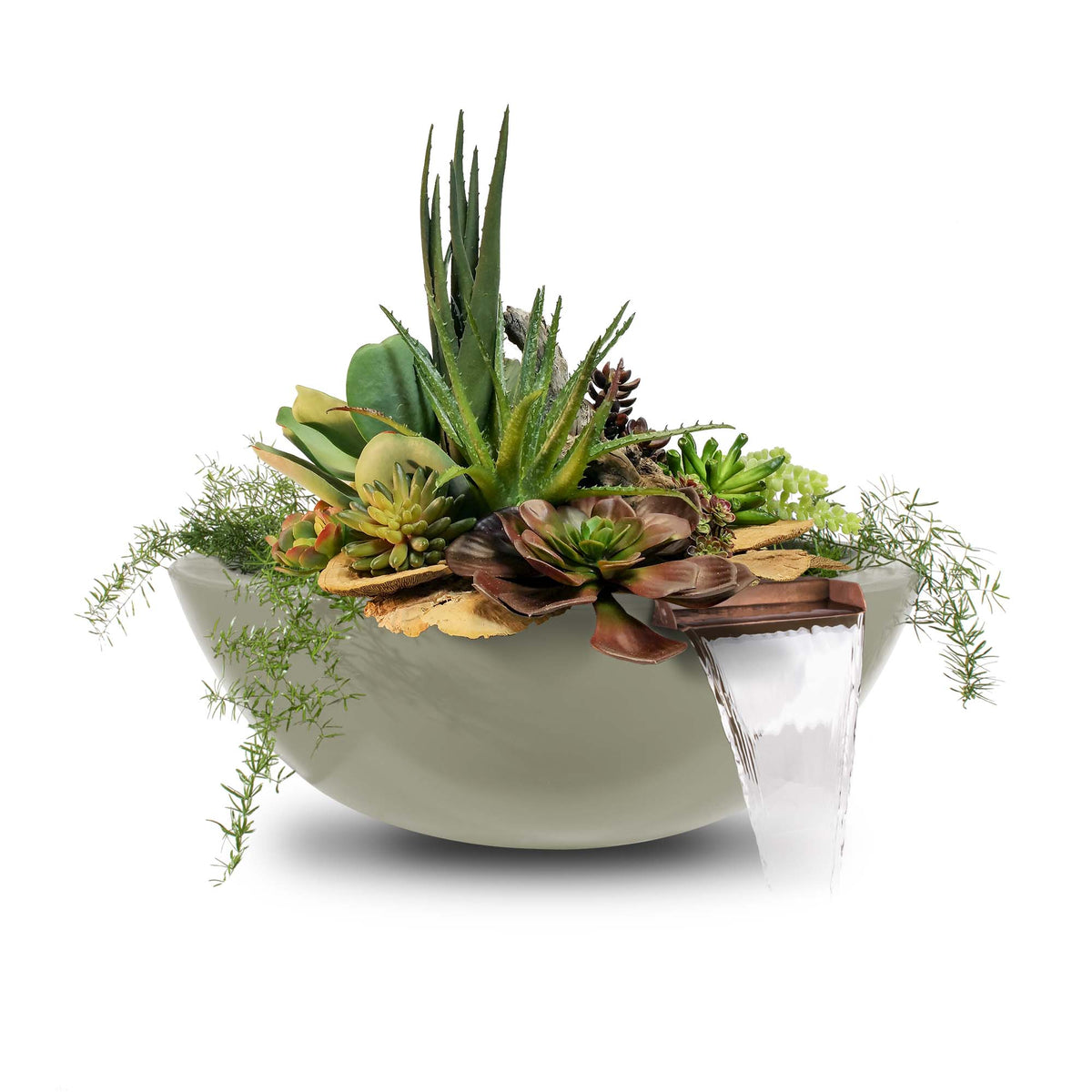 The Outdoor Plus Round Sedona Planter &amp; Water Bowl - GFRC Concrete