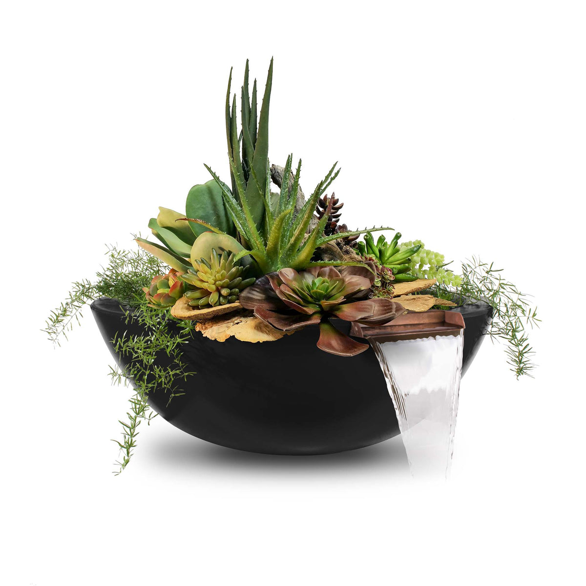 The Outdoor Plus Round Sedona Planter &amp; Water Bowl - GFRC Concrete