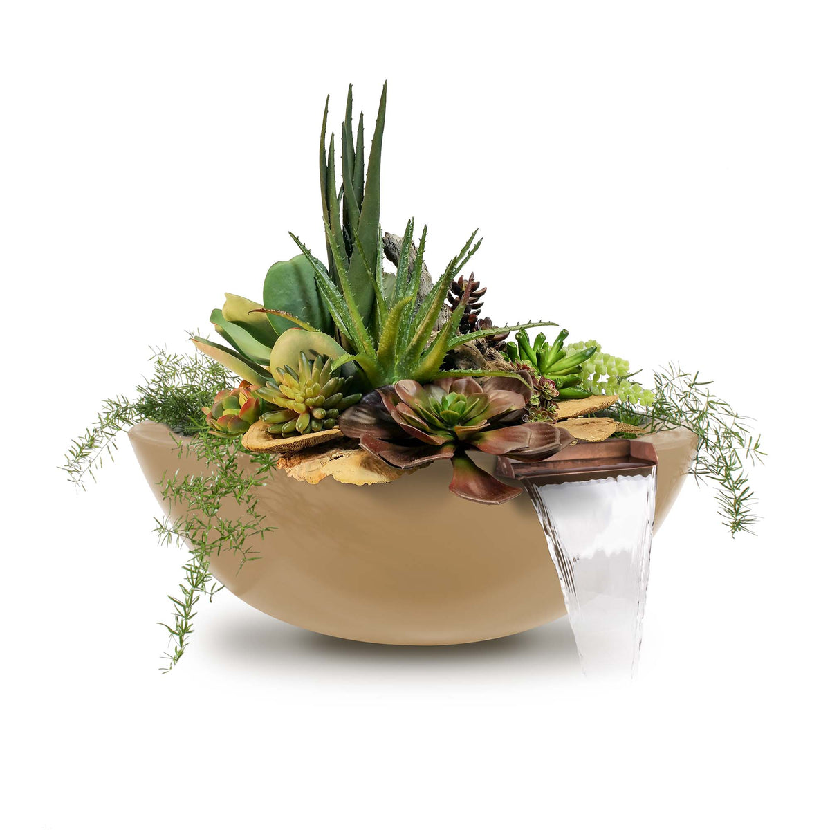 The Outdoor Plus Round Sedona Planter &amp; Water Bowl - GFRC Concrete