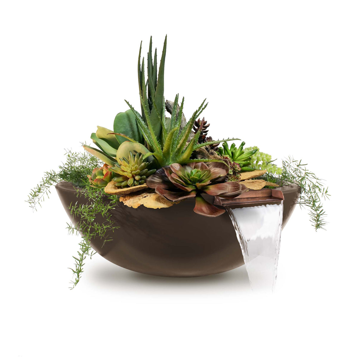 The Outdoor Plus Round Sedona Planter &amp; Water Bowl - GFRC Concrete