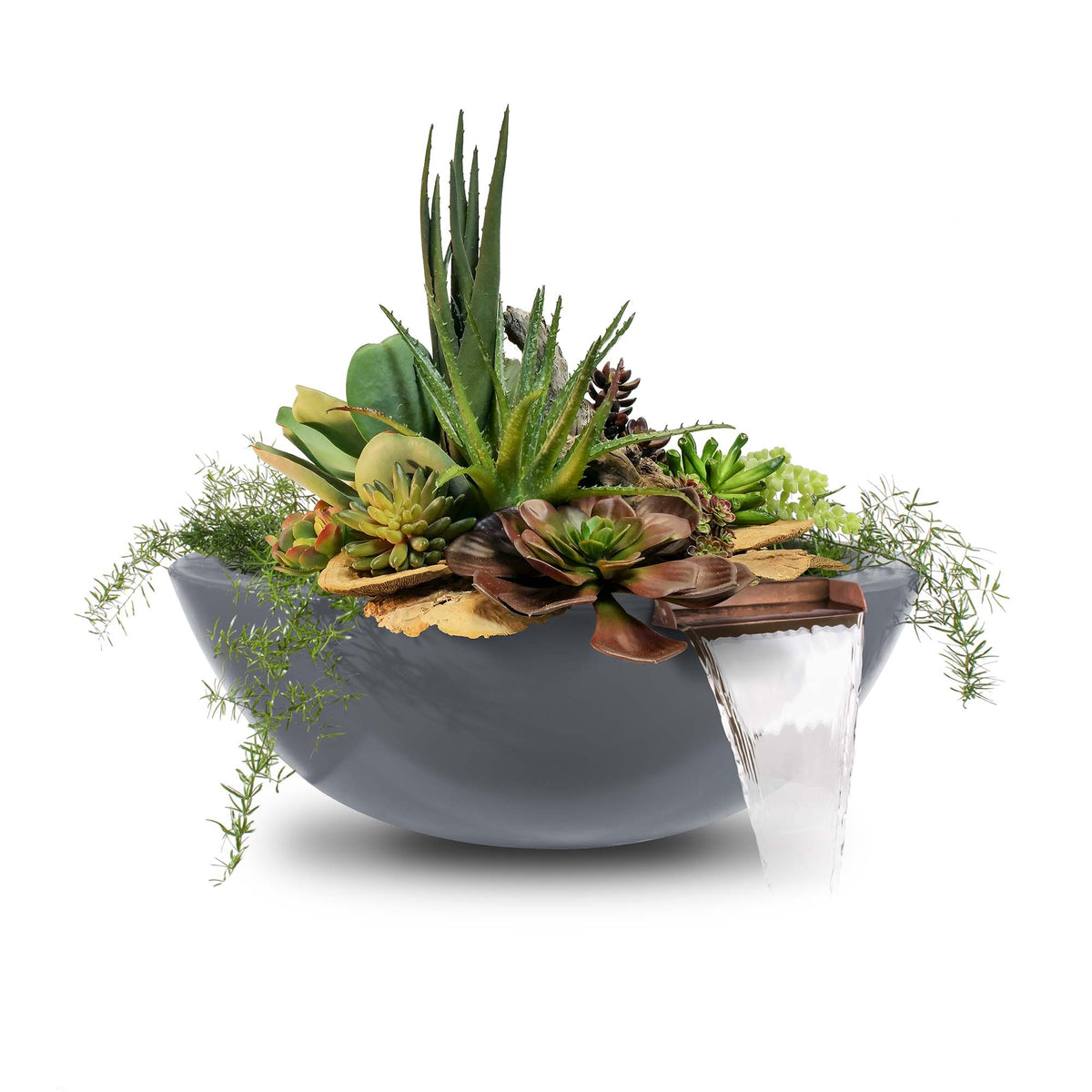 The Outdoor Plus Round Sedona Planter &amp; Water Bowl - GFRC Concrete