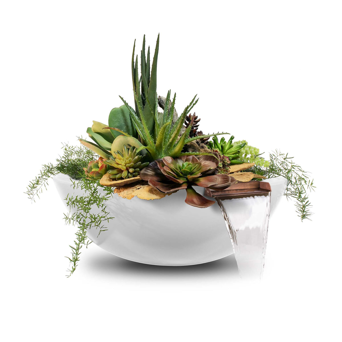 The Outdoor Plus Round Sedona Planter &amp; Water Bowl - GFRC Concrete