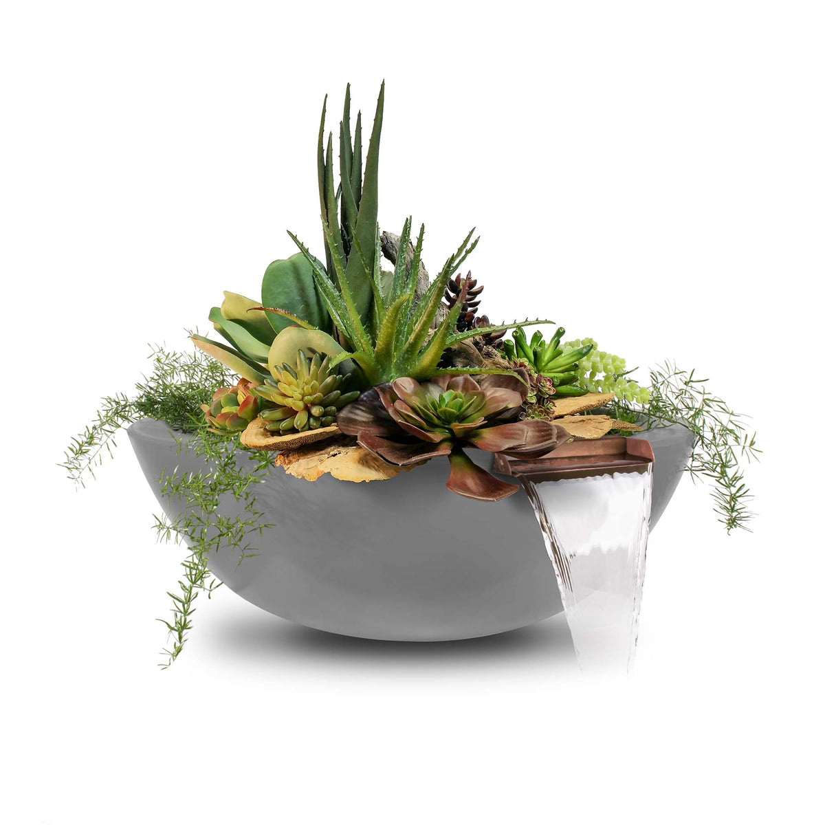 The Outdoor Plus Round Sedona Planter &amp; Water Bowl - GFRC Concrete