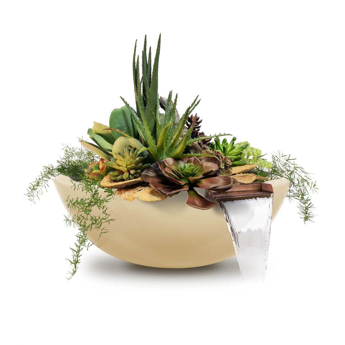 The Outdoor Plus Round Sedona Planter &amp; Water Bowl - GFRC Concrete