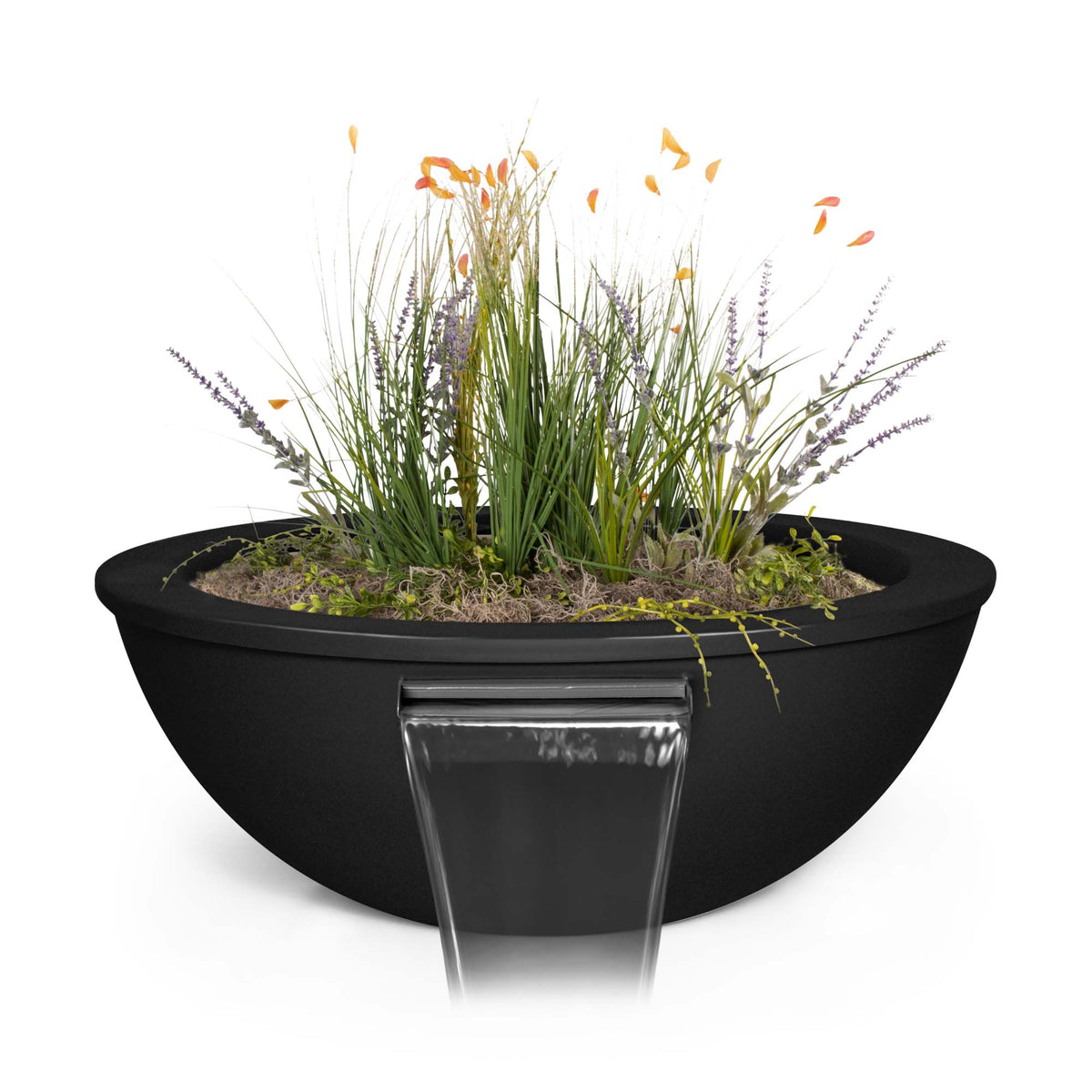 The Outdoor Plus Round Sedona Planter &amp; Water Bowl - Powder Coated Metal