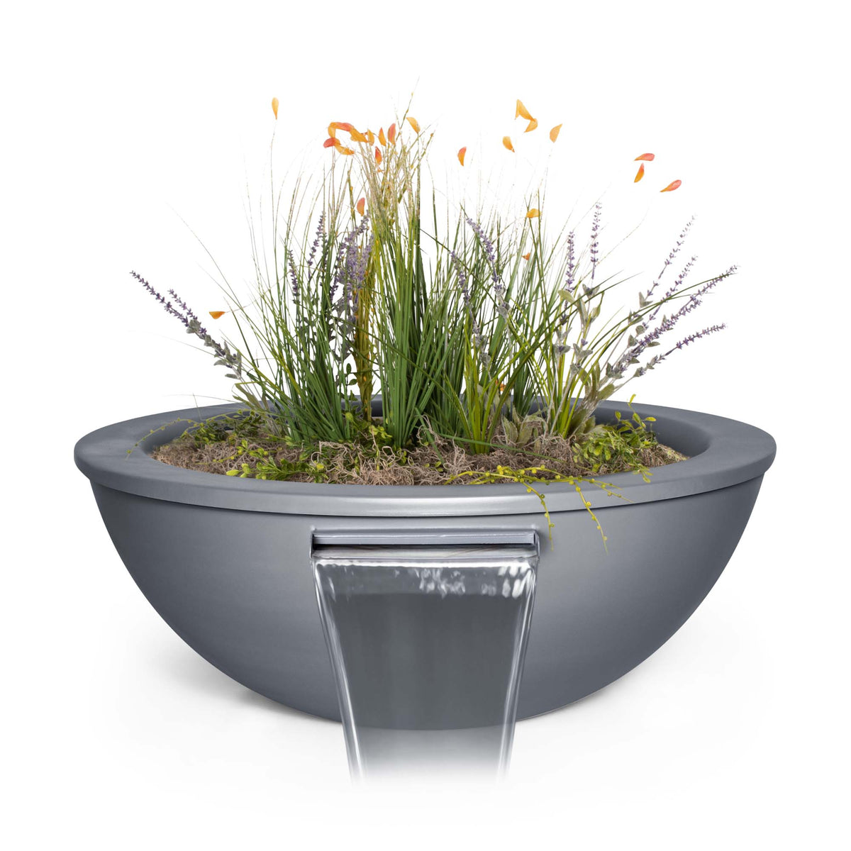 The Outdoor Plus Round Sedona Planter &amp; Water Bowl - Powder Coated Metal