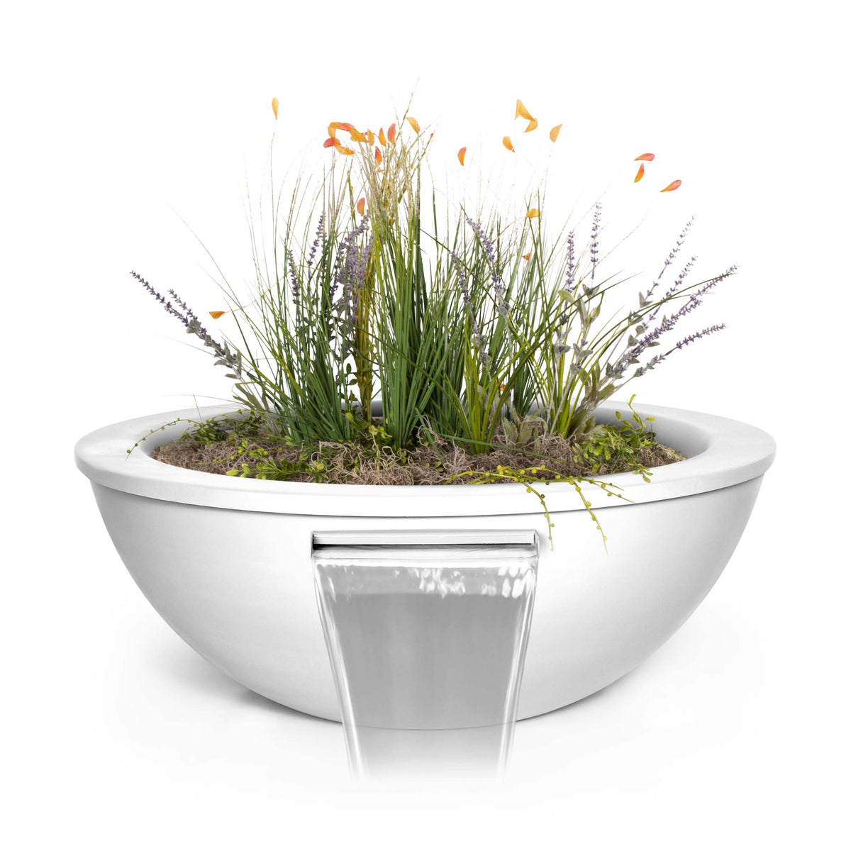 The Outdoor Plus Round Sedona Planter &amp; Water Bowl - Powder Coated Metal