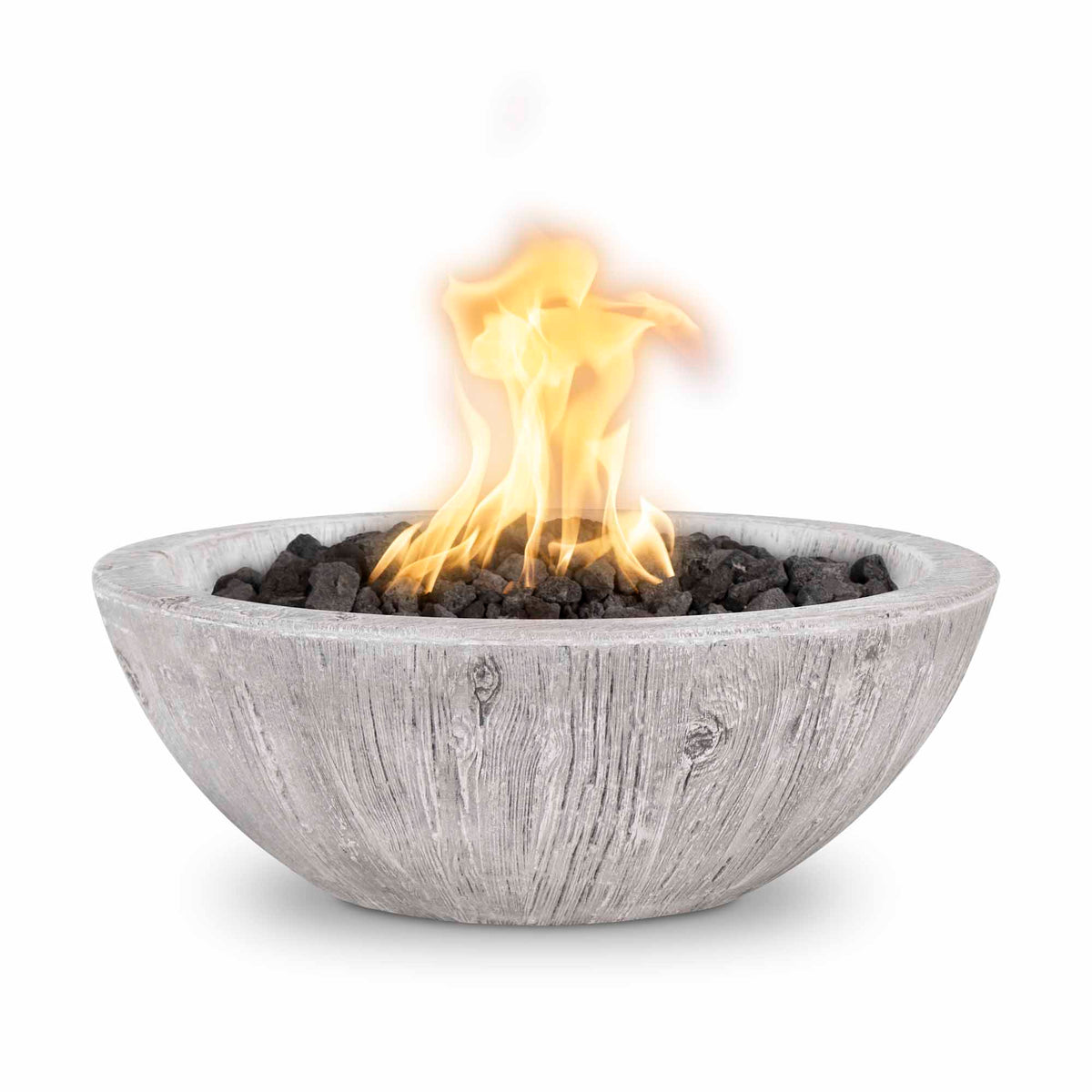 The Outdoor Plus 27&quot; Round Sedona Fire Bowl - Wood Grain GFRC Concrete