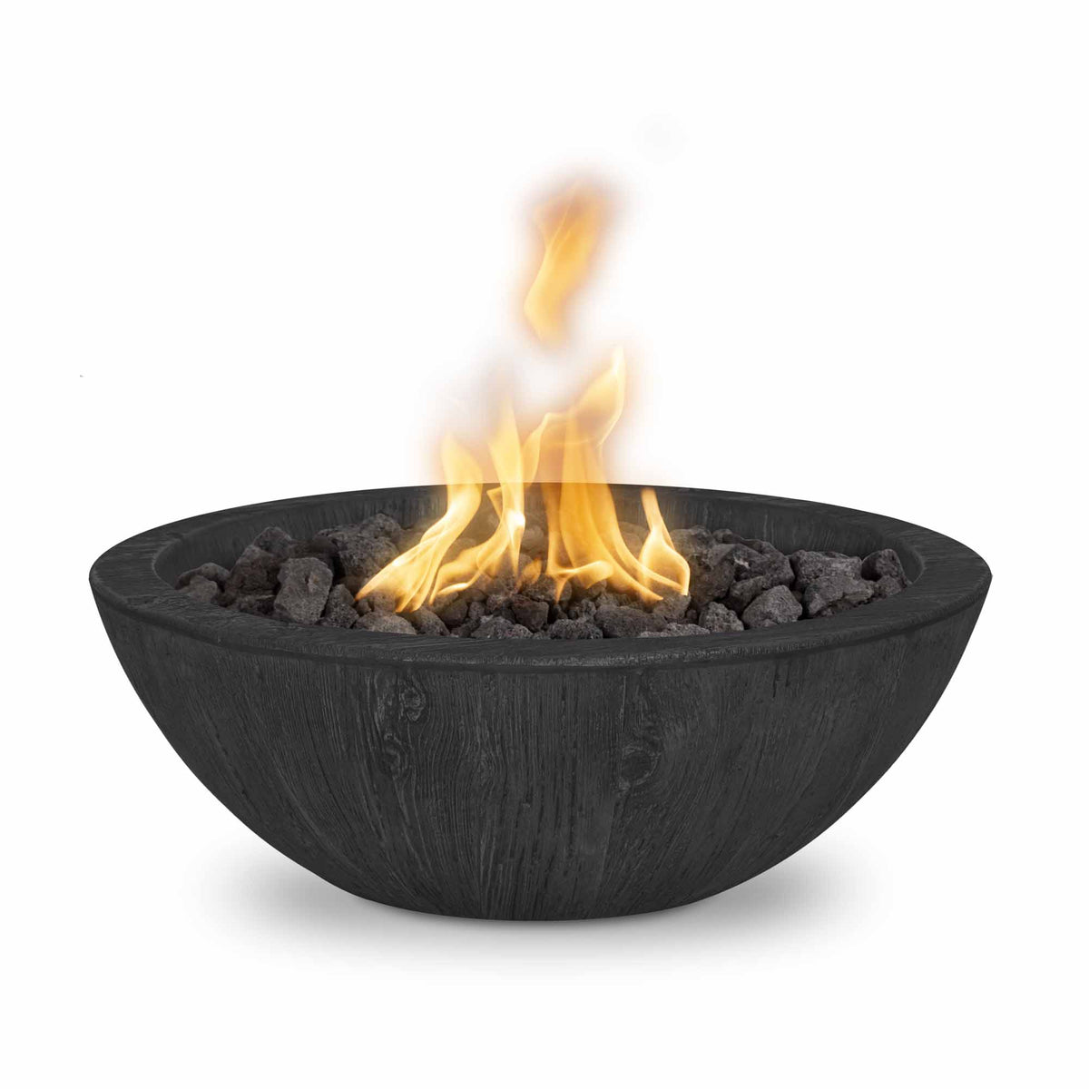 The Outdoor Plus 27&quot; Round Sedona Fire Bowl - Wood Grain GFRC Concrete