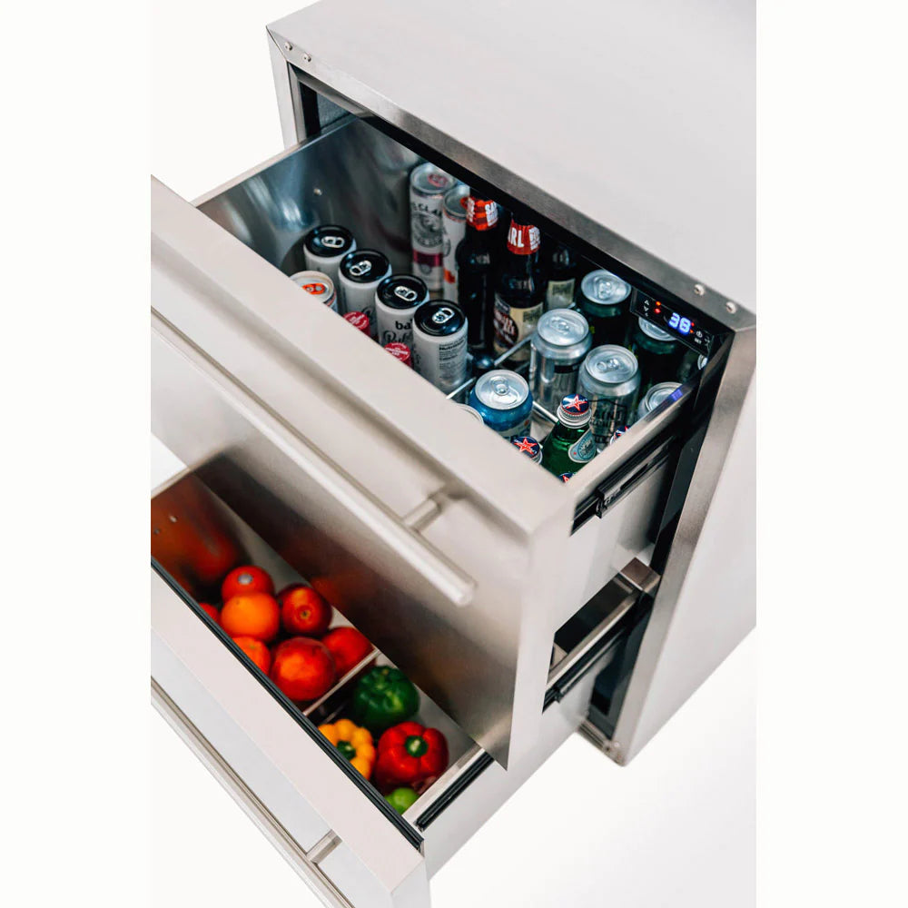 TrueFlame 24&quot; Deluxe Outdoor 2-Drawer Fridge