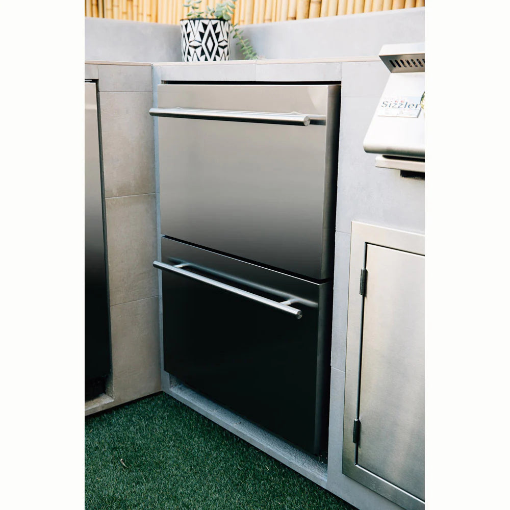 TrueFlame 24&quot; Deluxe Outdoor 2-Drawer Fridge