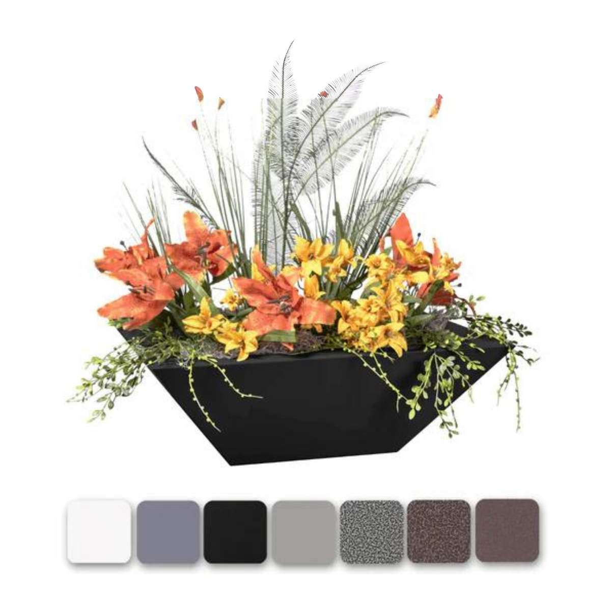 The Outdoor Plus Square Maya Planter Bowl - Powder Coated Metal