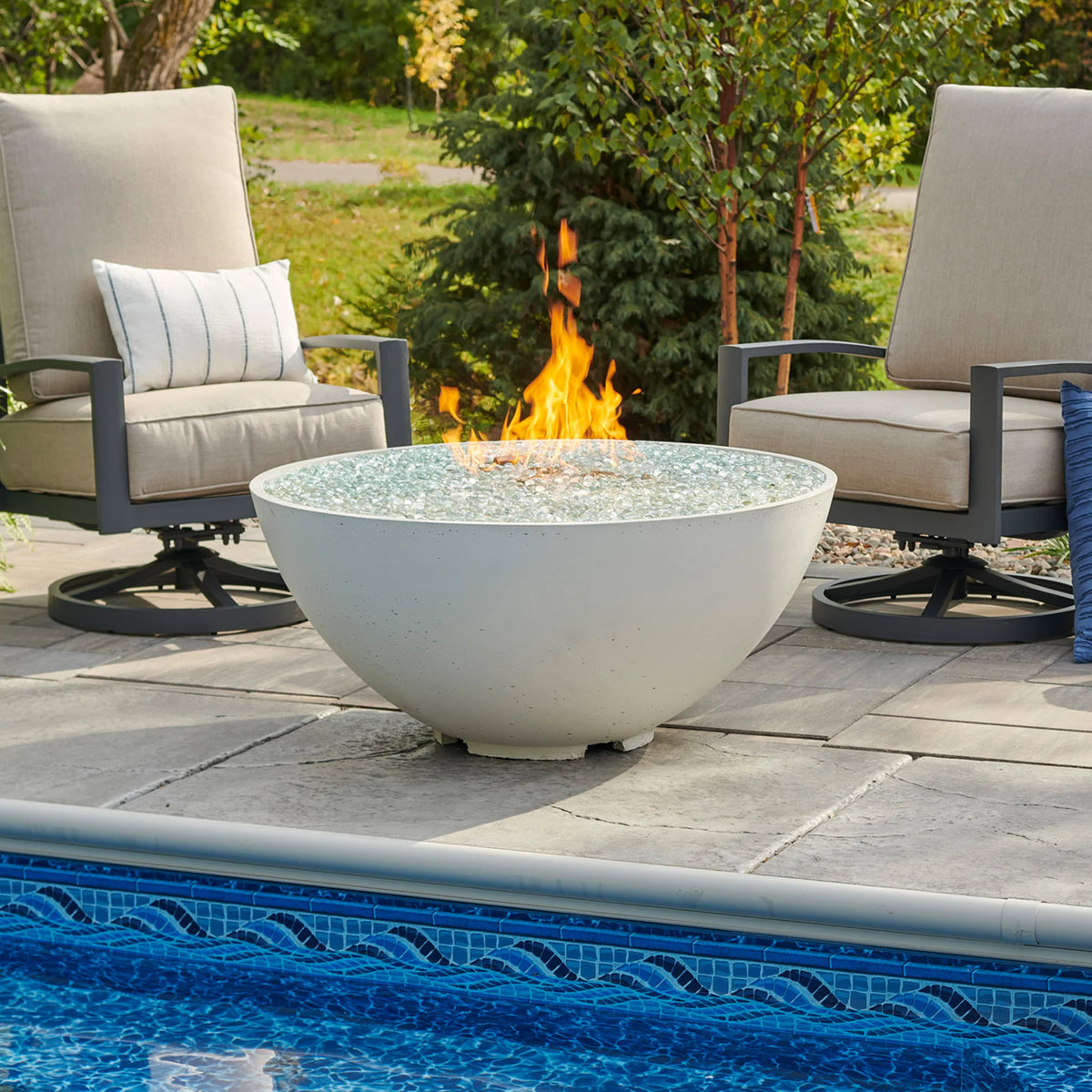 Outdoor GreatRoom Company White Cove Edge 42&quot; Round Gas Fire Pit Bowl
