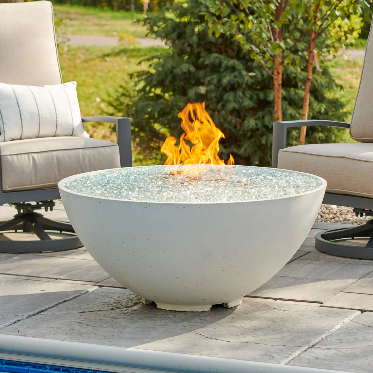Outdoor GreatRoom Company White Cove 42&quot; Round Gas Fire Pit Bowl