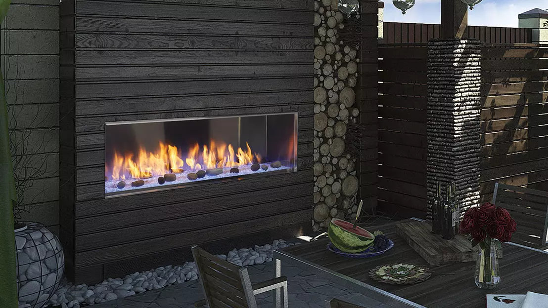 Majestic Lanai Outdoor Linear Gas Fireplace
