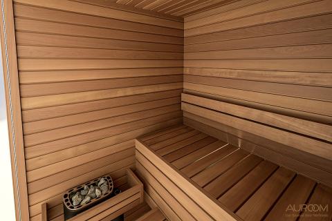 Auroom Cala 4-Person Glass Cabin Sauna Kit